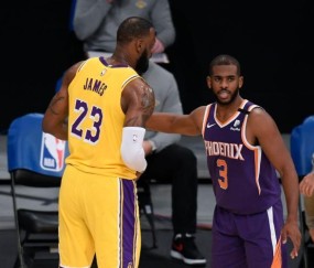 湖人迈过勇士遇上太阳 詹皇保罗上演兄弟内战